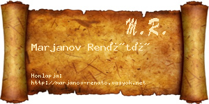 Marjanov Renátó névjegykártya